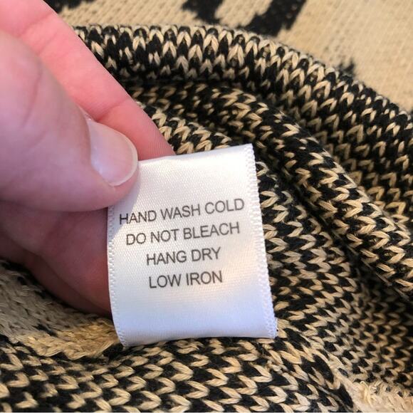 C+D+M Collection tan black leopard animal print sweater tunic size Large - Picture 14 of 15